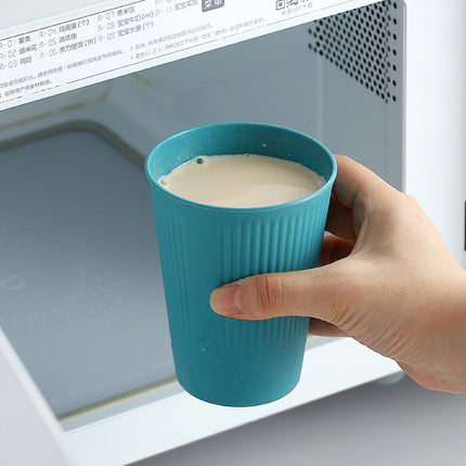 Striped Cup 8 Boxed Wheat Straw Household Water Cup Drop-resistant Handicap Cup Brush Cup Restaurant Juice Cup