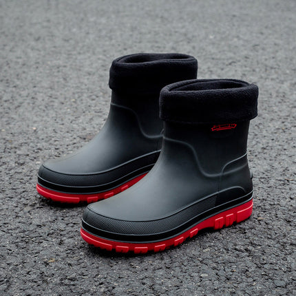 Cross-border Korean fashion non-slip rain boots waterproof kitchen shoes fishing car wash men's rain boots tube