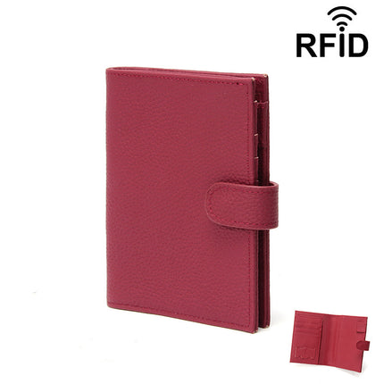 Foreign Trade Genuine Leather Passport Holder, Unisex, Ultra-Thin Rfid Multifunctional Full Leather Wallet, Ticket Holder, Passport Document Holder