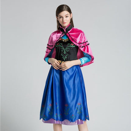Spot Frozen Anna Princess Dress Set Halloween Women Adult cosplay Anime Costume Set