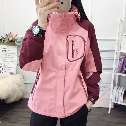Jacket Women's Autumn and Winter Three-In-One Detachable Windproof and Waterproof Mountaineering Clothing Outdoor Skiing and Camping Style Same Style for Men and Women
