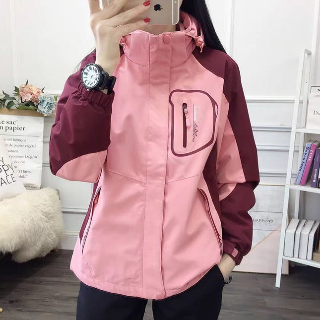 Jacket Women's Autumn and Winter Three-In-One Detachable Windproof and Waterproof Mountaineering Clothing Outdoor Skiing and Camping Style Same Style for Men and Women