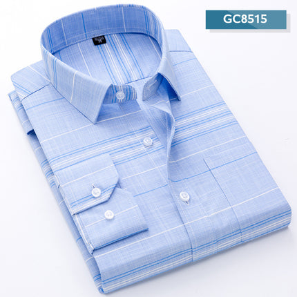 New men's long sleeve plaid shirt men's business casual shirt for the elderly Amoy supply a generation of micro-supply