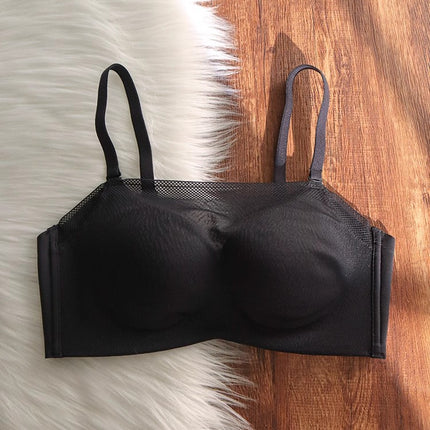 Strapless Anti-Exposure Seamless Bra for Women, Thin Style, Small Chest, Gathers Side Breasts, Prevents Sagging, Wireless, Comfortable Bra