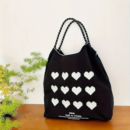New Canvas Bag Embroidered Shopping Bag Tote Bag Large Capacity Bag Women's Handbag Crossbody Bag
