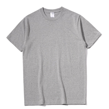 230g 40 Count Xinjiang Combed Cotton Heavyweight Pure Cotton Short-Sleeved T-Shirt for Men and Women Pure Color Round Neck White T-Shirt Bottoming Shirt