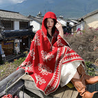 Cloak with hood - red