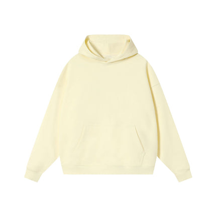 Spring and Autumn Heavy 380g Big terry Shoulder Hooded Sweater Women's American Fashion Brand Loose Solid Color All-match Couple Hoodie