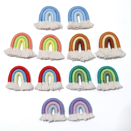 Fabric Ethnic Style Tassel Rainbow Pendant Pendant Cute Children Handmade DIY Keychain Bag Accessories Woven