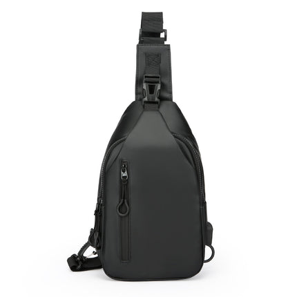 Cross-Border New Chest Bag Men's High-End Crossbody Bag Men's Water-Repellent Shoulder Bag USB Charging Chest Bag