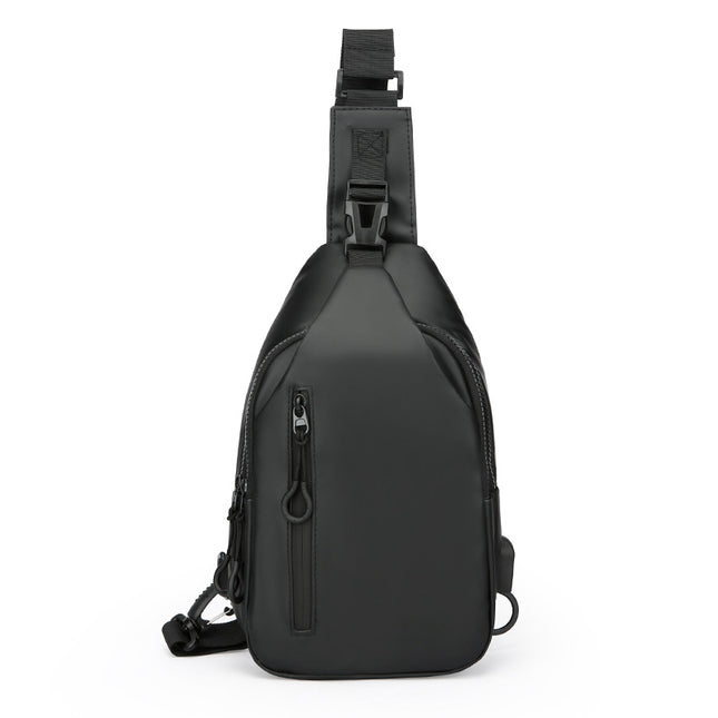 Cross-Border New Chest Bag Men's High-End Crossbody Bag Men's Water-Repellent Shoulder Bag USB Charging Chest Bag