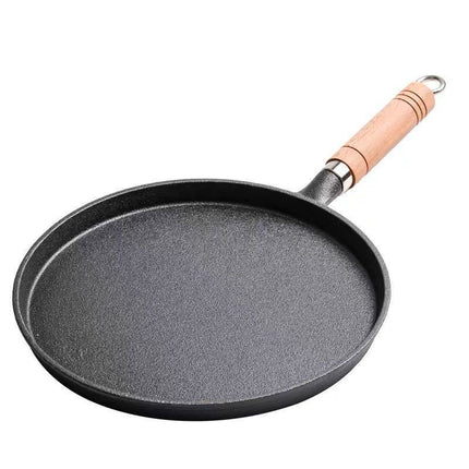 Cast Iron Skillet for Pancakes, Non-Coated Non-Stick Pan, Hand-Held Pancake Pan, Griddle, Traditional Cast Iron Frying Pan