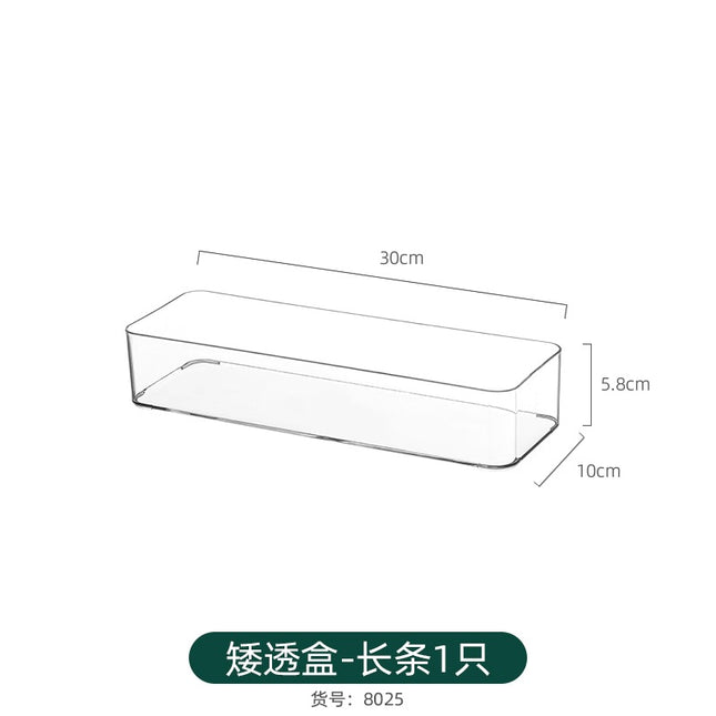 Multi-size Transparent Refrigerator Storage Box Snacks and Sundries Storage Box Cosmetic Finishing Multifunctional Transparent Superposable