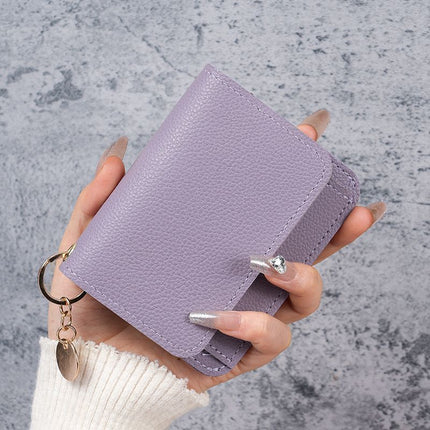 Factory New Card Bag Short Cute Small Women's Coin Purse Simple Light Luxury PU Leather Certificate Storage Bag Thin