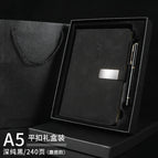 A5 deep pure black gift box-elk head-flat buckle 240 pages