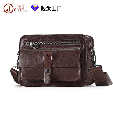 Genuine Leather Crossbody Bag Men's Bag Trendy Brand High-End Work Bag Cowhide Messenger Bag Backpack Vegetable Tanned Leather Men's Shoulder Bag