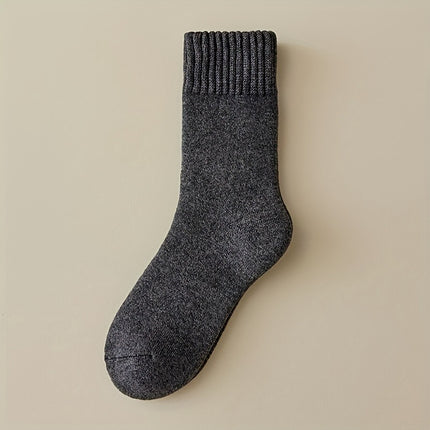 Cross-Border Winter Warm Knitted Floor Confinement Socks Plus Velvet Thickened Mid-Length Adult Anti-Ski Socks