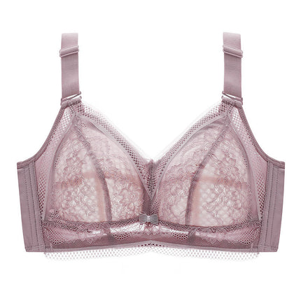 Original Underwear Women's Non-rimless Ultra-thin Large Chest Small Text Bra chubby girl plus size Gathering Paramelis Full Cup