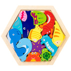 Hexagonal creative puzzle (marine animals)