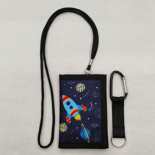 Cross-border Foreign Trade Rope Printed Wallet Mountaineering Buckle Long Three-fold Wallet Portable Coin Purse for Students and Children