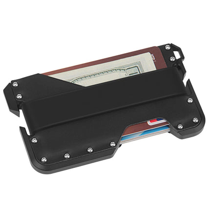 Dango Metal Card Holder Rfid Anti-Theft Genuine Leather Wallet Edc Multi-Functional Stainless Steel Card Holder Aluminum Alloy Card Holder