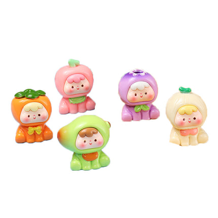 Fourth Generation New Color Series Cartoon Fruit Toys Tiktok Live Promotion Blind Bag Resin Figurines Cute Items