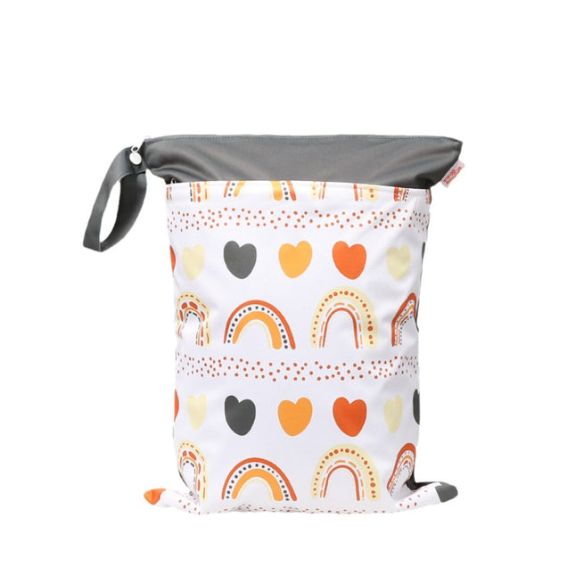 Cross-border in stock Nordic Animal Printing Baby Room Storage Hanging Bag Dry and Wet Separation Double-layer Waterproof Bag Wetbag