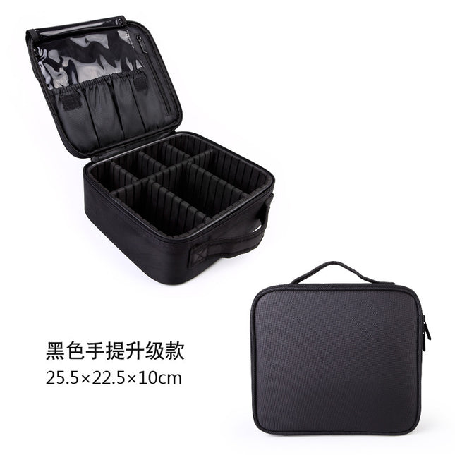 Large Capacity Double Layer Convenient Cosmetic Bag Professional Makeup Laptop Cosmetic Case Simple Large Cosmetic Storage Bag