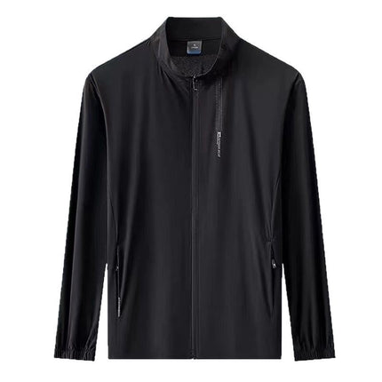 Summer Anti-Uv Men's Thin Stand-Up Collar Sun Protection Clothing Large Size Jacket High Quality Fishing Ice Silk Skin Clothing
