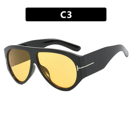 Pilot T-Shaped Large Frame Toad Sunglasses for Women 2024 New European and American Sunglasses Personalized Fashion Sunglasses