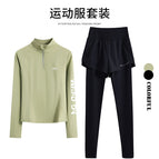 (clearance price) green two-piece set (black pants) - grab it while it's hot! / S
