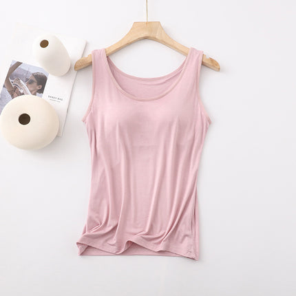 Modal with chest pad Vest Women's condole belt without steel ring BRA-T Cup one-piece slim underwear base shirt wholesale