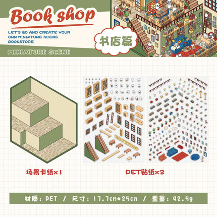 Language idle pet miniature landscaping cute sticker book freeze frame happy series three-dimensional fun landscaping 18 posting paper