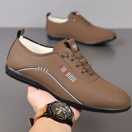 Winter Cotton Soft Leather Men's Shoes Soft Sole Men's Casual Shoes Slip-on Baita Lightweight Driving Pea Shoes Dad's Shoes