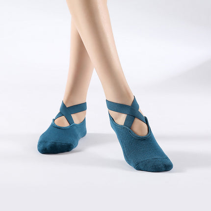 Professional Non-Slip Dotted Yoga Socks Cross Strap Thin Backless Pilates Socks Floor Socks Summer Thin Wholesale