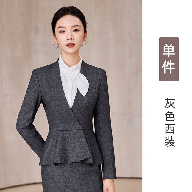 Business Attire, Goddess Style, Long-Sleeved Beauty Salon Front Desk, Fashion Hotel Manager, Sales Department, Jewelry Store Work Clothes