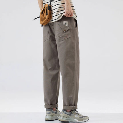 American Pure Cotton Cargo Pants Men's Loose Straight 2025 Spring, Autumn and Summer New Casual Sports Wide-Leg Long Pants