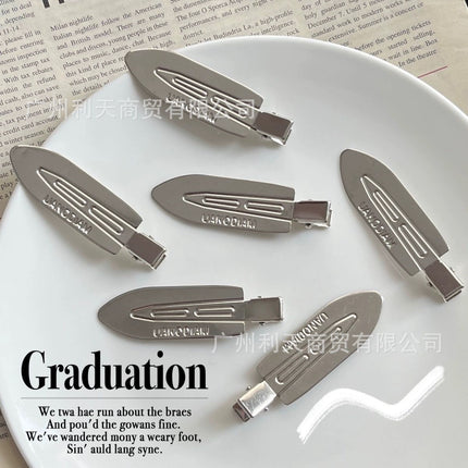 Cold Ins Style Red Riding Book Japanese Style Hallyu Stainless Steel Metal Leaf Shape Professional Positioning Hairpin Traceless Clip