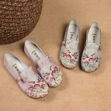 New Style Old Beijing Cloth Shoes for Women, Linen Embroidered, Breathable and Comfortable, Mugwort Deodorant Mom Shoes, Slip-On 625-07