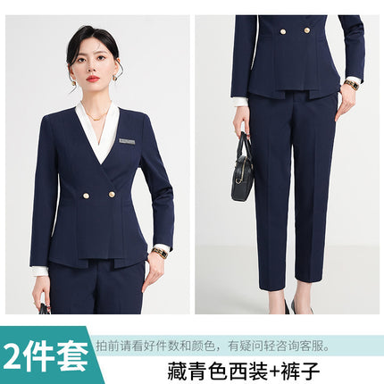 Jewelry Store Work Clothes Women's Autumn and Winter Temperament Goddess Fan Gan Practice Work Clothes OL Formal Occasion Professional Formal Suit Dress
