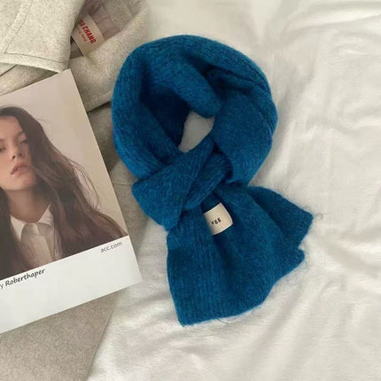 Contains Wool~ Soft and Cozy Egg Solid Color Scarf, Imitation Cashmere Neck Warmer, Winter Warmth, Korean Style, Knitted Wholesale, Soft