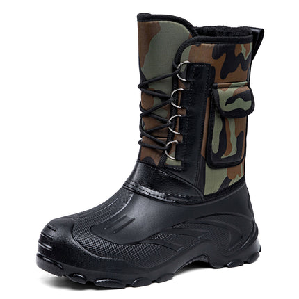 Men's New Winter Cotton Shoes, Velvet and Thickened High-Top Snow Boots, Waterproof and Non-Slip, One-Leg Cotton Boots, Cross-Border Dropshipping