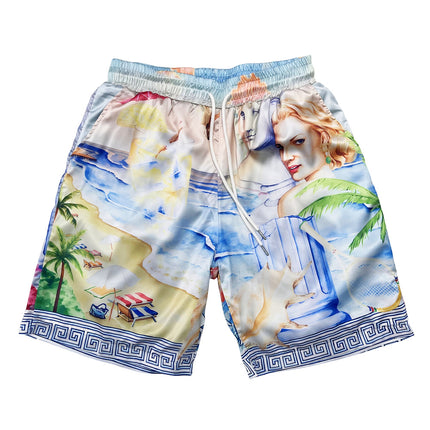 Foreign Trade Casual Hawaiian Beach Printed Short-Sleeved Shirt Cuban Collar European and American Retro Vacation Shorts Two-Piece Set