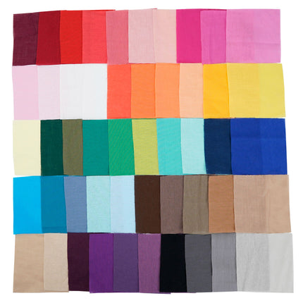 50 Colors Plain Pure Color Cloth Cotton Patchwork Cloth Set Handmade DIY Cotton Plain Cloth