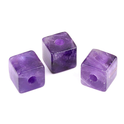 Amethyst Agate Semi-Precious Stone 16mm Hole Diameter 5mm Square Large Hole Loose Beads DIY Jewelry Accessories Wholesale