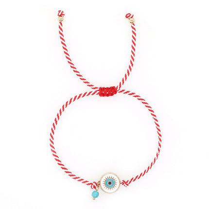 Cross-border Explosions Fashion Simple Martis Bracelet White Eyes Turquoise Red and White Rope Bracelet for Women