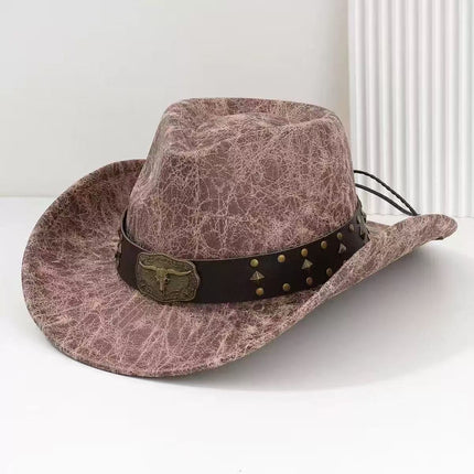 Solid Color Light Board Felt Western Cowboy Hat Outdoor Autum Hat Women's Simple French Hat Men's High-End