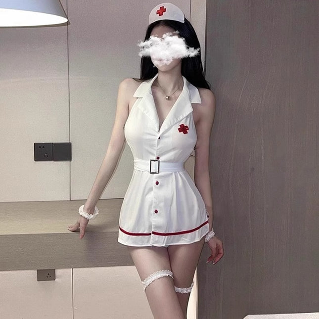 Underwear 2025 New Style Bed Sexy Intercourse High-End Nurse Cos Short Skirt Uniform Bellyband Qqny Suit for Women