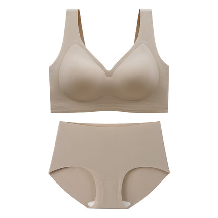 chubby girl plus fertilizer to increase 200kg seamless plus size underwear women's summer thin big chest small gathered bra