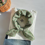 Fruit flower green / 56x56cm square scarf